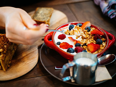 Healthy dry fruit porridge for breakfast